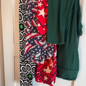 LuLaRoe Leggings - Green, Red, Black, White